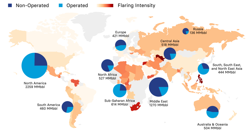 Supermajor Equity Production & Flaring Map (2021)