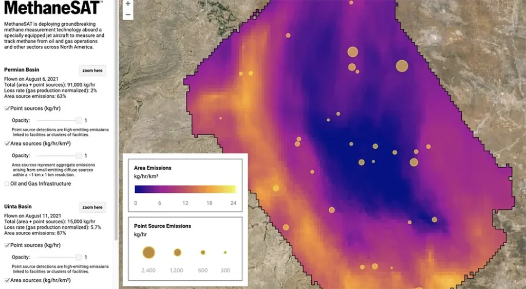 Example of how data will be visualized in Google Earth Engine