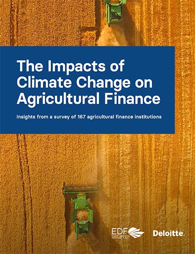 Cover for "The Impacts of Climate Change on Agricultural Finance"