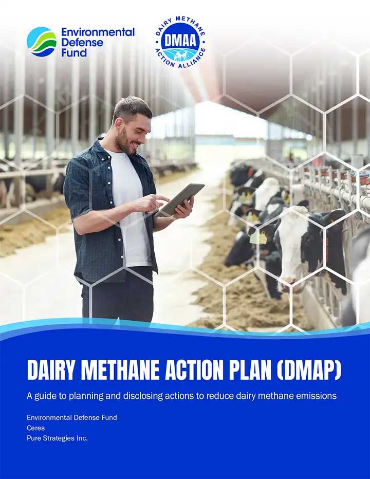 Report cover for "Dairy Methane Action Plan"