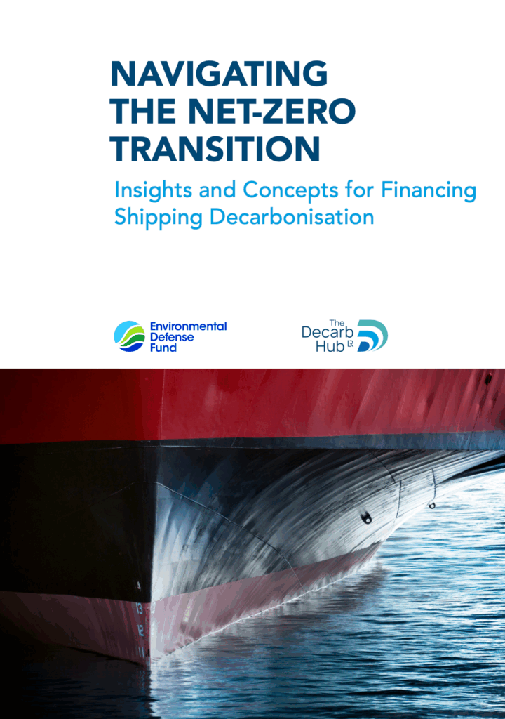 Report cover "Navigating the net-zero transition: Insights and concepts for financing shipping decarbonisation"