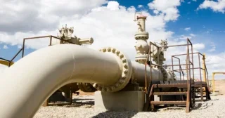 Close up of a gas pipeline