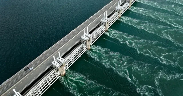 Eastern Scheldt Storm Surge Barrier in the Netherlands