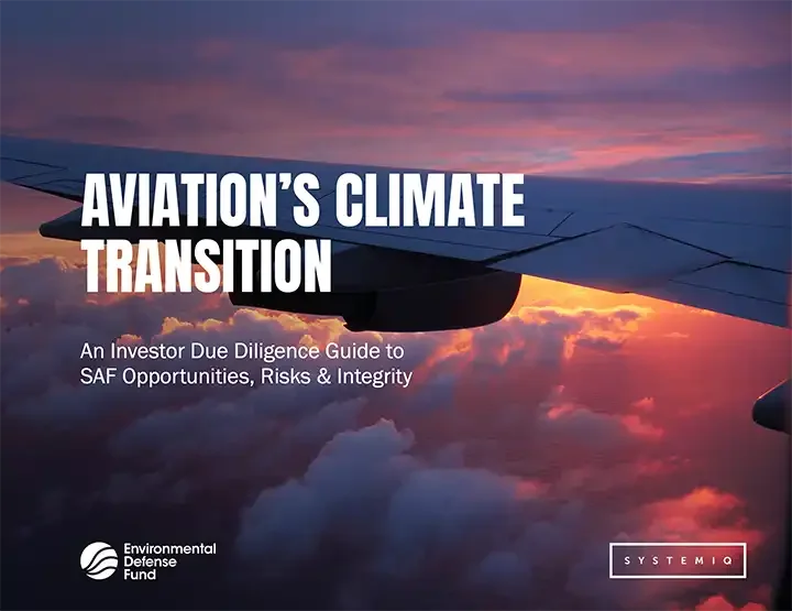 Report cover for Aviations Climate Transition report