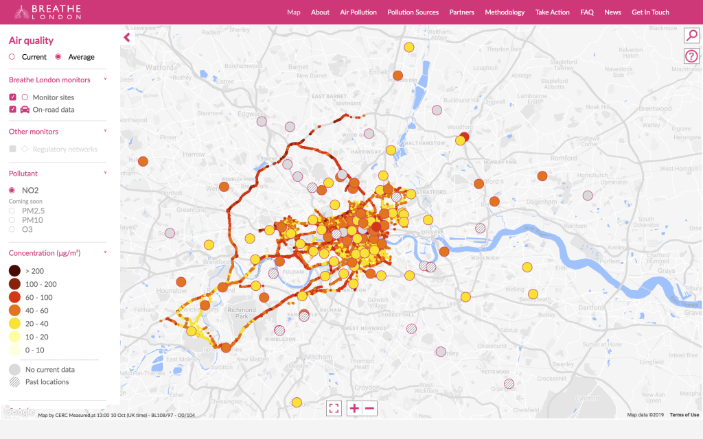 London air pollution map