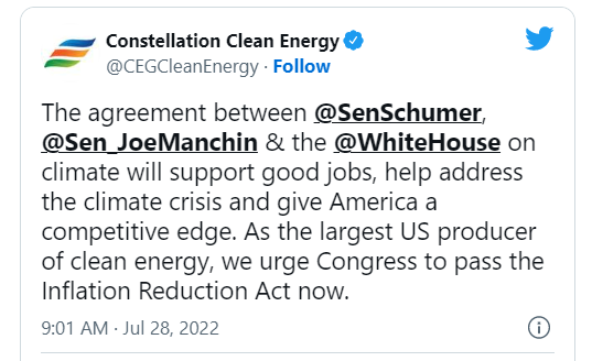 Inflation Act business support clean energy