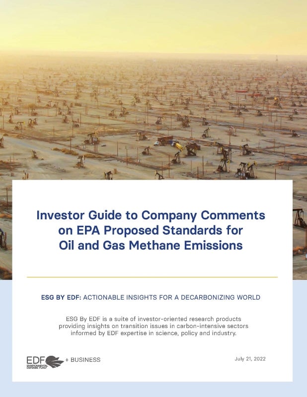 Investor Guide To Industry Comments On Proposed EPA Methane Rules